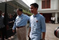 Para ketua umum partai ikut mengantarkan bakal pasangan capres dan cawapres Prabowo Subianto - Gibran Rakabuming Raka. (Dok. Tim Media Prabowo Subianto)

