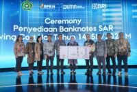 BRI kembali terpilih sebagai pemenang proses bidding penyediaan uang kertas asing (banknotes) Saudi Arabian Riyal (SAR) untuk living cost jamaah haji Indonesia tahun 2024. (Dok. BRI)