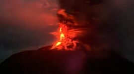 Gunung Ruang meletus lagi, gunung api ini berada di Kabupaten Kepulauan Siau Tagulandang Biaro (Sitaro), Sulawesi Utara. (Dok. BNPB)