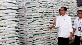 Presiden Jokowi saat meninjau Gudang Bulog Rawang Timur, Kota Padang, Sumatera Barat. (Dok. Presidenri.go.id)