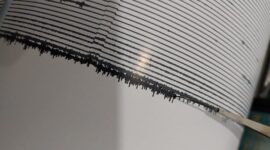 Rekaman getaran hujan di Stasiun Batu Palano mulai pukul 20:35 WIB. (Dok. Pos Pengamatan Gunung Marapi)