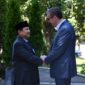 Presiden Serbia Aleksandar Vucic dan Presiden RI terpilih Prabowo Subianto dalam pertemuan persahabatan antar dua negara, Senin (29/7/2024). (Dok. Tim Media Prabowo Subianto)