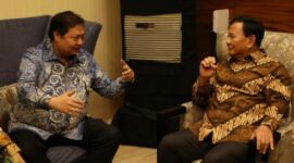Menko Perekonomian RI Airlangga Hartarto dan Menteri Pertahanan RI sekaligus Presiden terpilih Prabowo Subianto. (Dok. kemhan.go)
