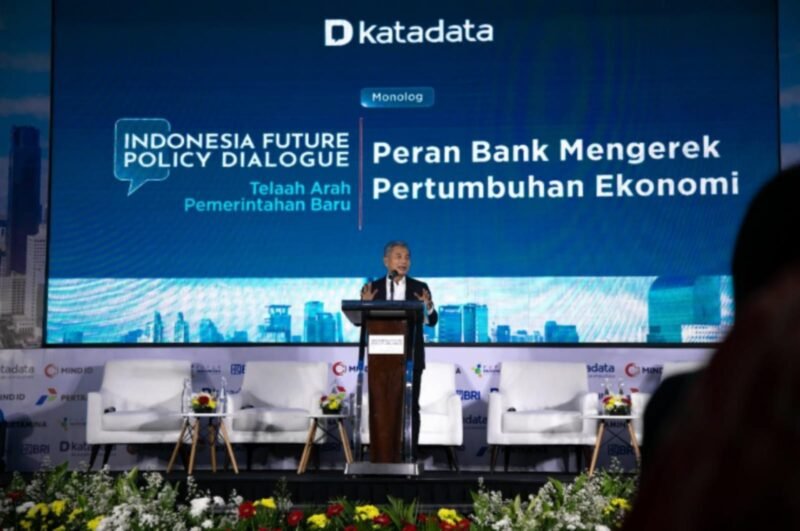 Direktur Utama BRI Sunarso saat menghadiri acara Indonesia Future Policy Dialogue yang diselenggarakan Katadata Indonesia, Rabu (9/10/2024). (Dok. BRI)