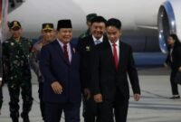 Presiden RI Prabowo Subianto tiba di Jakarta tepatnya di Bandara Halim Perdana Kusuma Jakarta pukul 05:30 WIB. (Dok. TIm Komunikasi Prabowo Subianto)