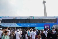 Sebagai bagian dari agenda tahunan menyambut Hari Raya Idul Fitri, tahun ini BRI Group akan memberangkatkan 8.482 pemudik dengan 170 bus ke berbagai kota di Pulau Jawa dan Sumatera. (Dok. BRI)