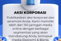 Kami memiliki lebih dari 150 jaringan media online dengan berbagai segmentasi yang akan mendukung Anda, termasuk media ekonomi dan bisnis. Hubungi WhatsApps: 0853 1555 7788. (Dok. Sapulangit Media Center)

