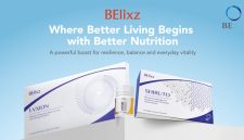 BElixz product line featuring SHIRUTO, LIVCORE, and I-VXION against a light blue background with the tagline "Where Better Living Begins with Better Nutrition"