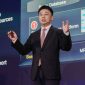 Huawei's Saeed Xia presents onstage at MWC 2026